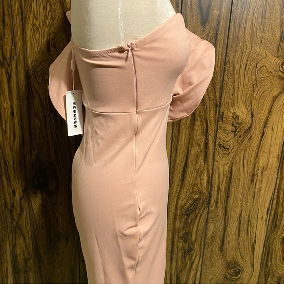 Nude One Shoulder Side Split Cocktail Party Bandage Dress - Picture 5 of 10